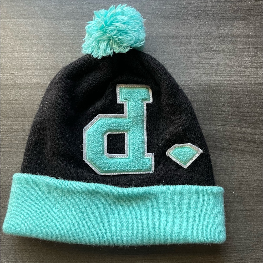 Diamond Supply Co. Black and Teal Beanie